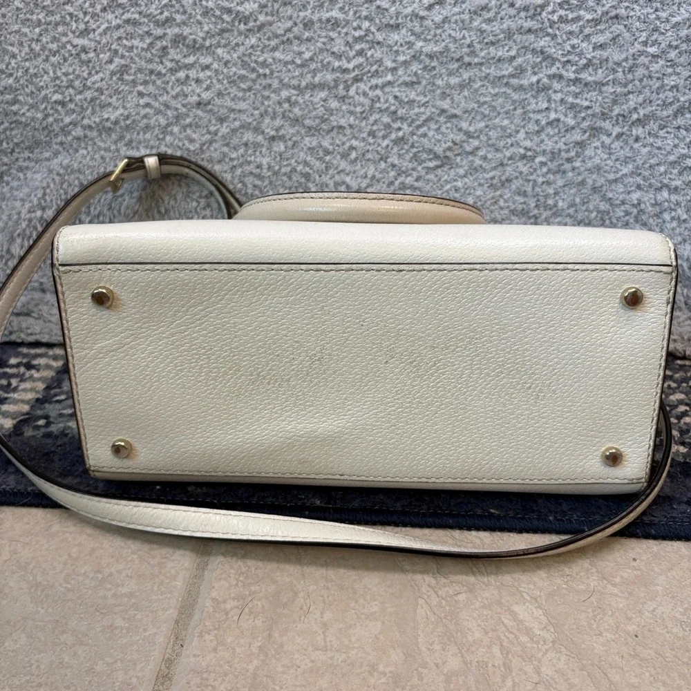 Kate Spade Satchel Bag Womens White Leather Grove Street Caley Handbag Purse